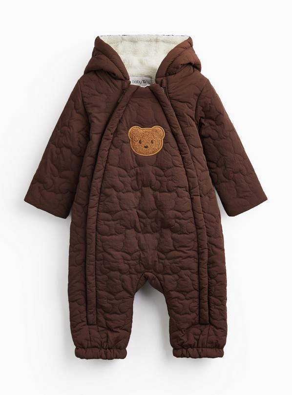 Brown Teddy Bear Pramsuit 12-18 months